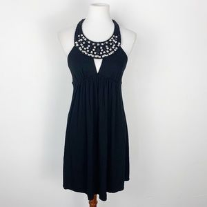 BCBG Max Azaria Medium Dress Black Stretch Beaded